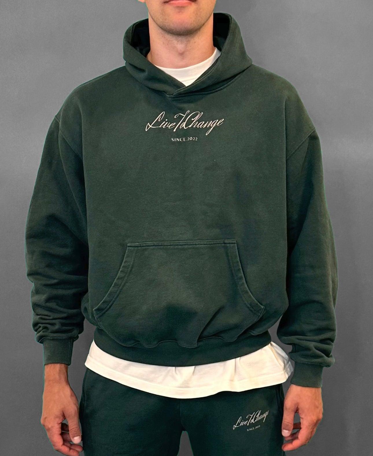 Oversized LiveToChange green Hoodie - Premium Hoodie from LTC-Clothes - Just €43.50! Shop now at LTC-Clothes