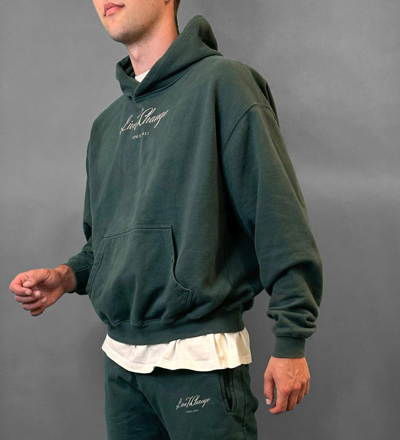 Oversized LiveToChange green Hoodie - Premium Hoodie from LTC-Clothes - Just €43.50! Shop now at LTC-Clothes